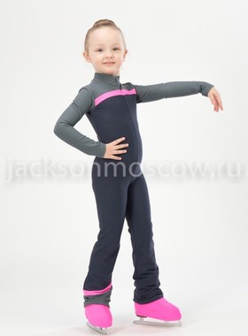  Детский комбинезон для фигурного катания Браво графит/розовый 