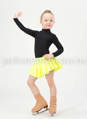  Детская юбка Калинка лимонная для фигурного катания 